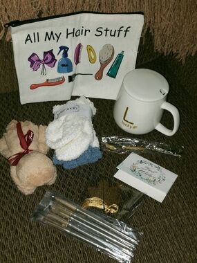 All My Hair Stuff Ladies Canvas Pouch in White  A Sweet Gift For Someone Special